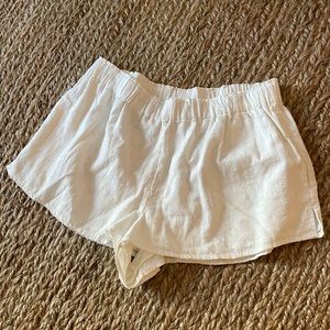 Something Navy white linen shorts